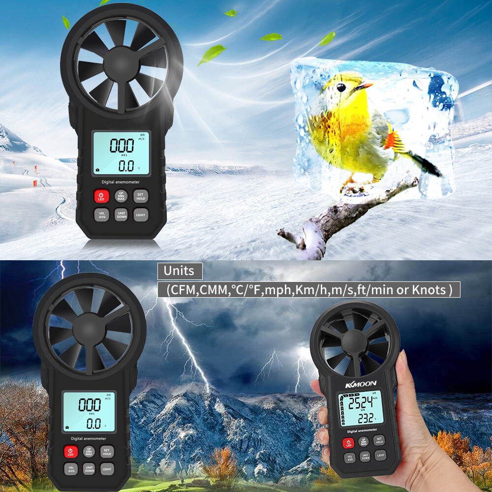 Handheld Anemometer Portable Wind Speed Meter CFM Meter Wind Gauge L2F3
