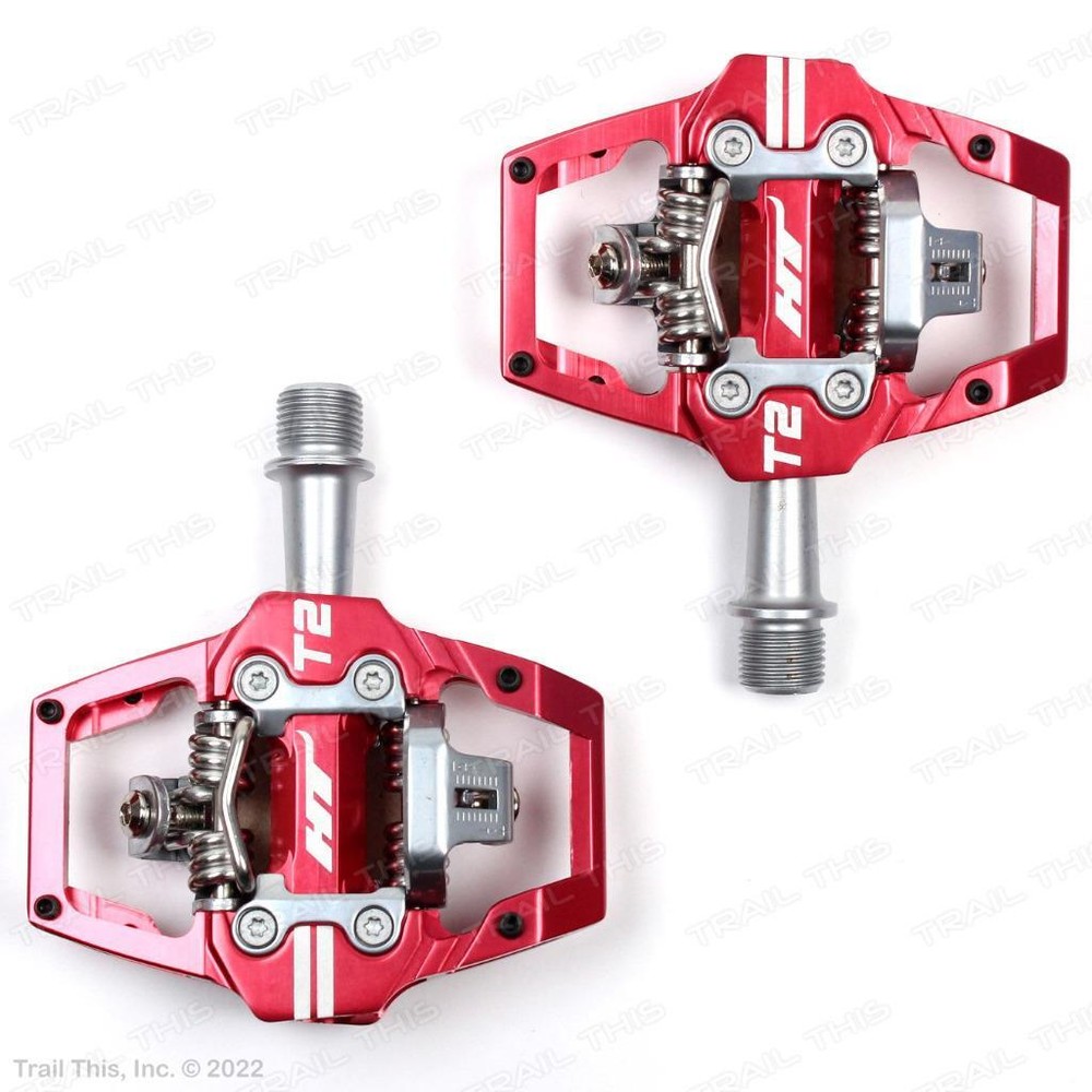 HT Components T2 Enduro Race Red Clipless / Platform Bike Pedals
