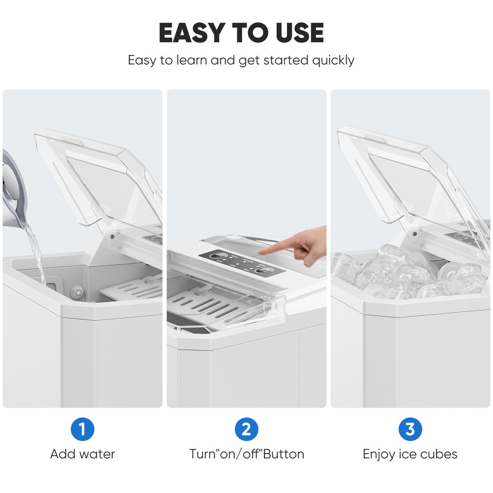 Portable Ice Maker with Self-cleaning Function - Ready in 6 Minutes for 9 Cubes