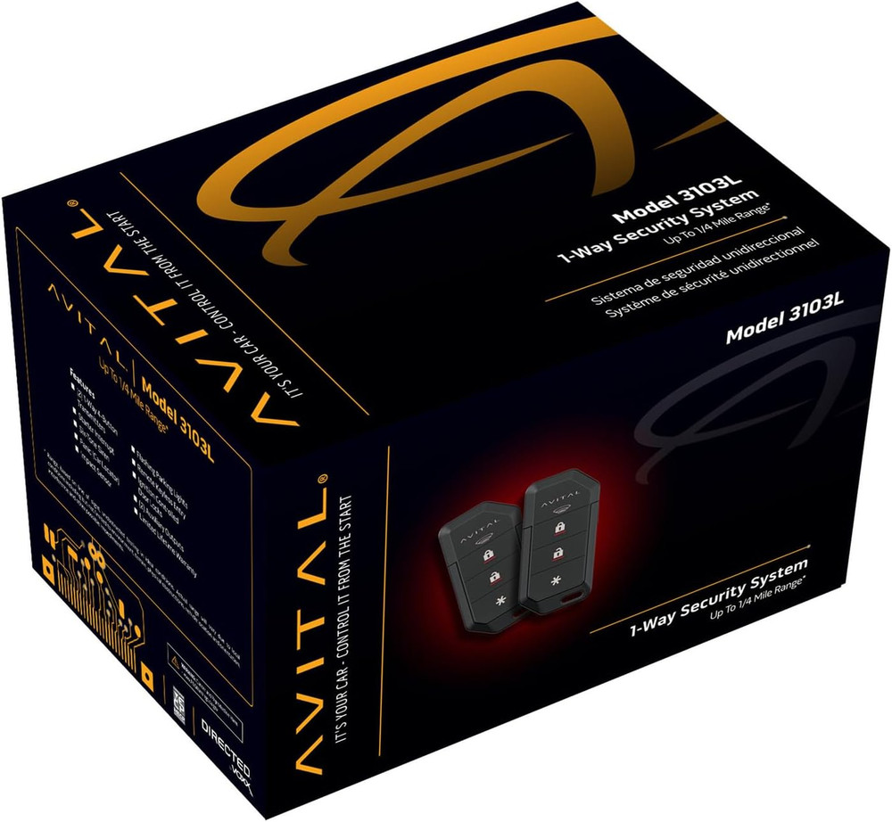 3103L Automotive 1-Way Security System with Two 4-Button Remotes