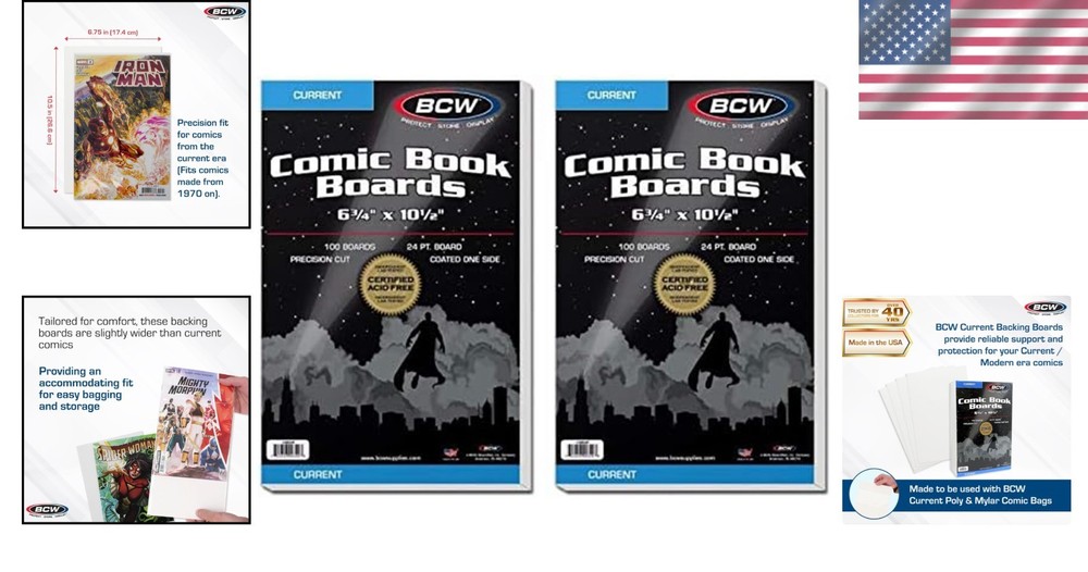 Buffered Calcium Carbonate Comic Book Backing - 200 Pcs