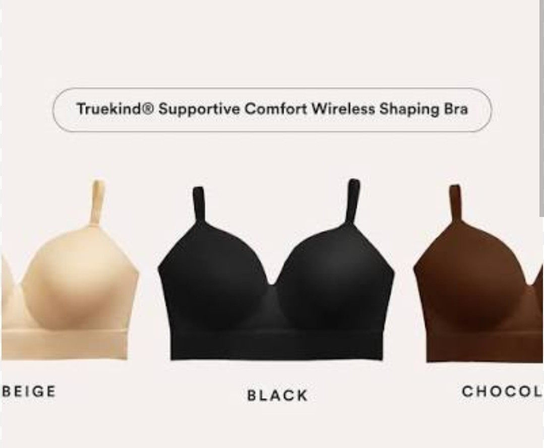 NWT Truekind Supportive Comfort Wireless Shaping Bra White Medium
