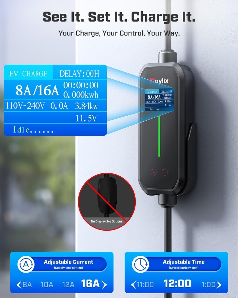 EV Charger Level 2 16A Portable 21Ft Cable
