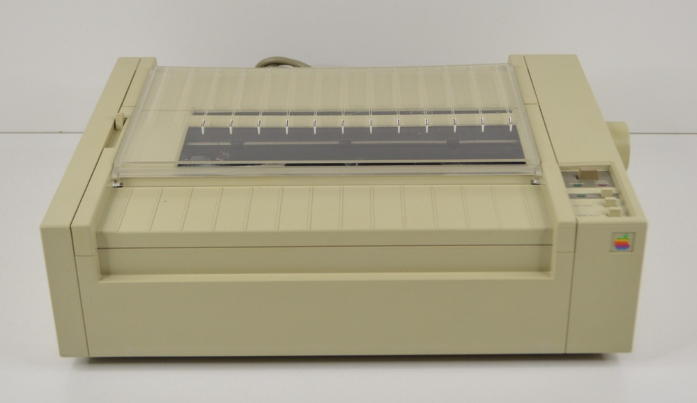 Apple ImageWriter A9M0303 Dot Matrix Printer w/ Cables - POWERS ON AND MOVES