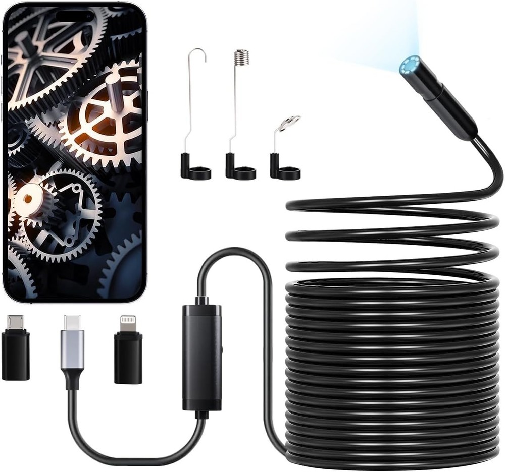 49.2FT Waterproof Endoscope Camera - 1920P HD Inspection Tool for Android & iOS