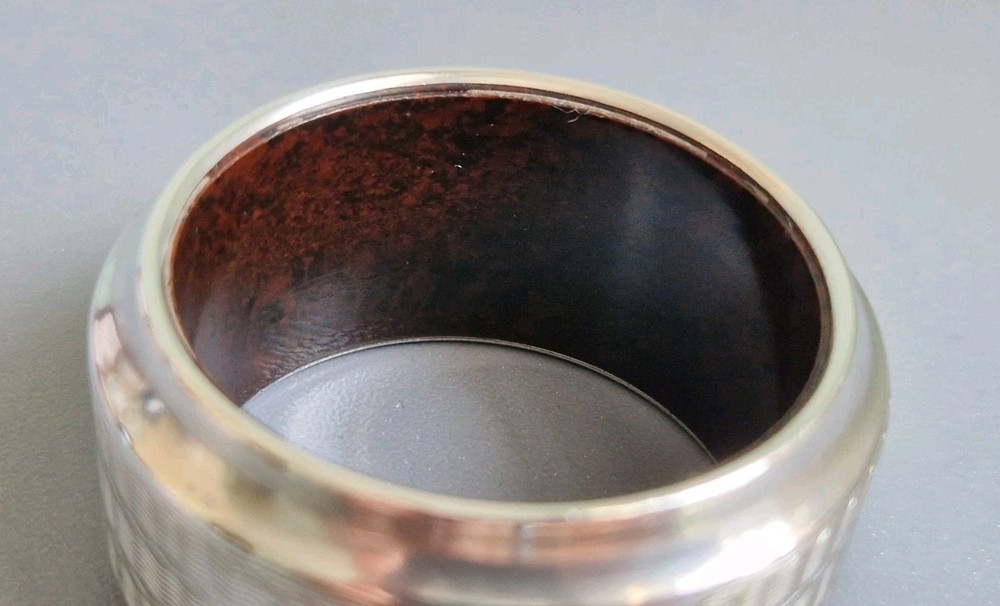Vintage Sterling Silver Napkin Serviette RING with plastic bakelite insert