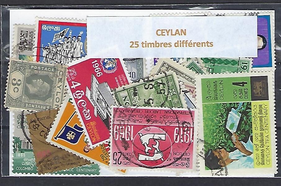 Ceylon - Ceylon 25 Different Stamps Used