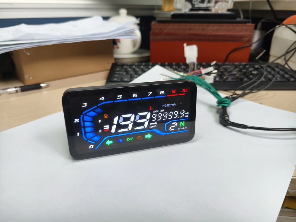 LED Waterproof Digital Motorcycle RPM Speedometer Modify Panel Universal 12V