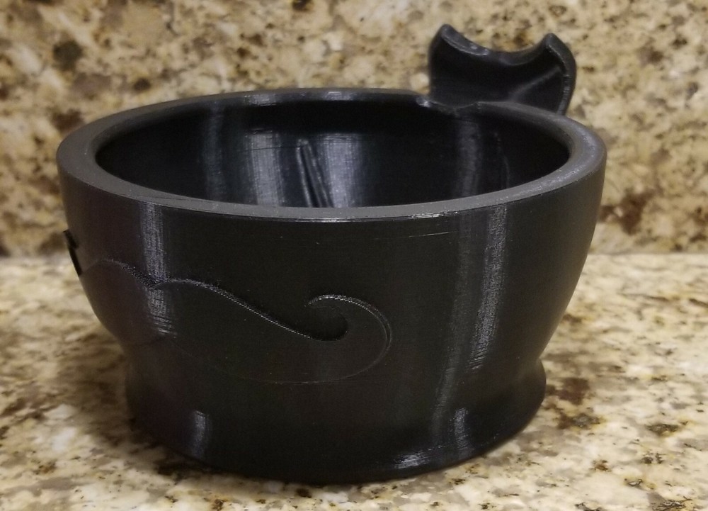 3D Printed Wet Shaving Bowl With Mustache