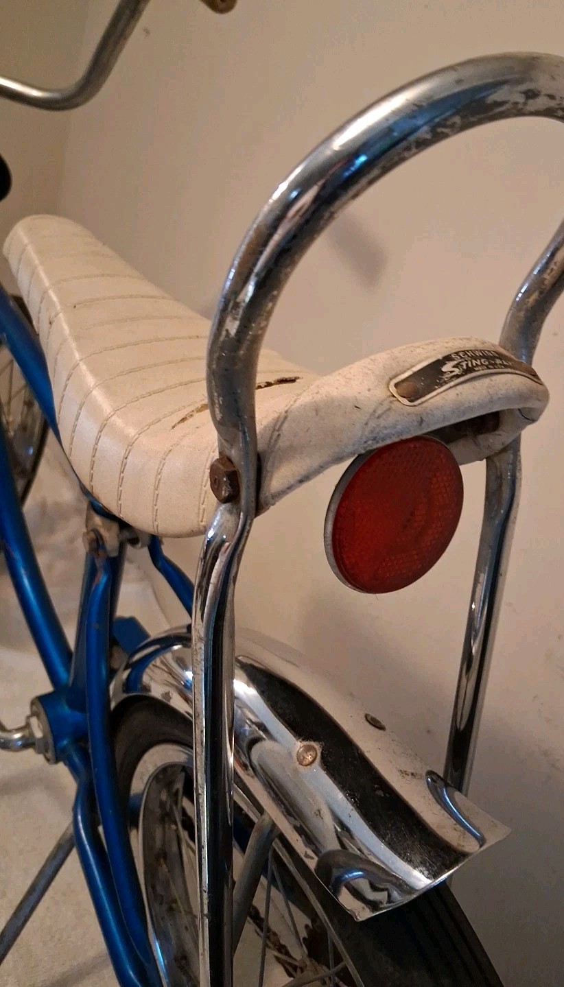 Vintage Schwinn Stingray Pixie 16" Wheel Bike & Blue Sparkle Replacement Seat