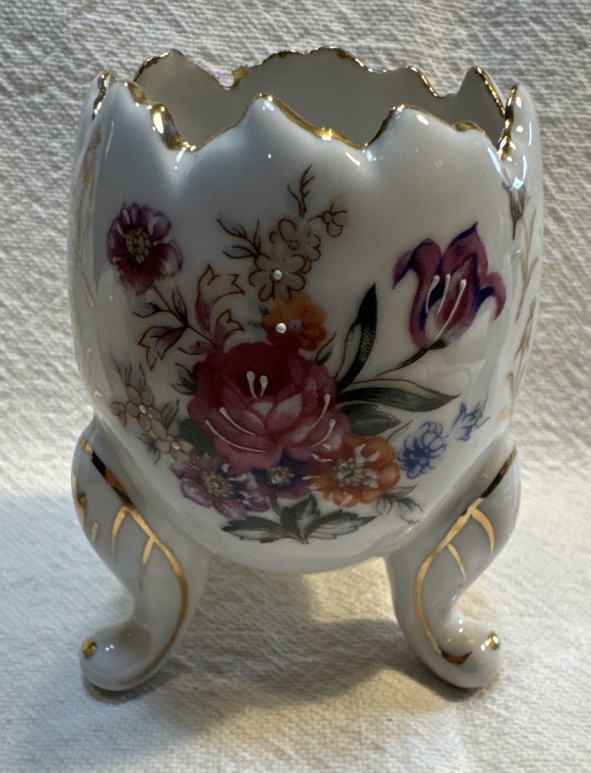 Vtg Japan Porcelain Egg + Spoon+Enesco S&P Shakers Lot-Easter-Flowers