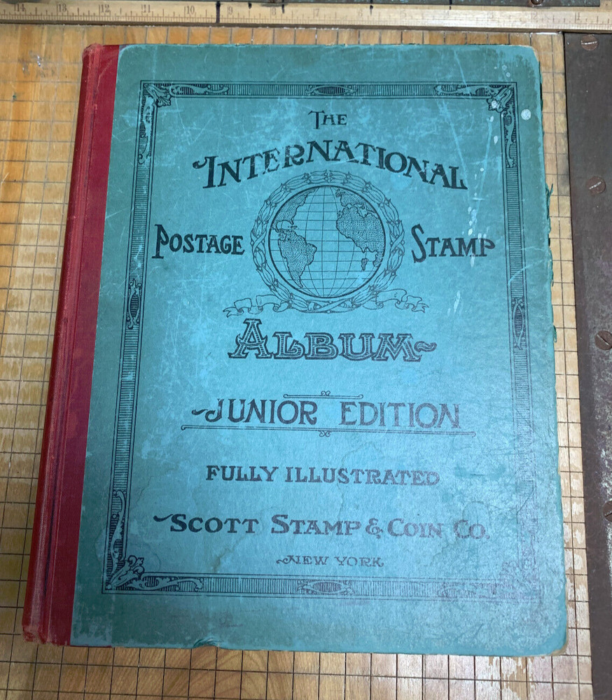 Scott International  Jr Stamp Album 1935 edition Complete w 200+ Great Stamps |