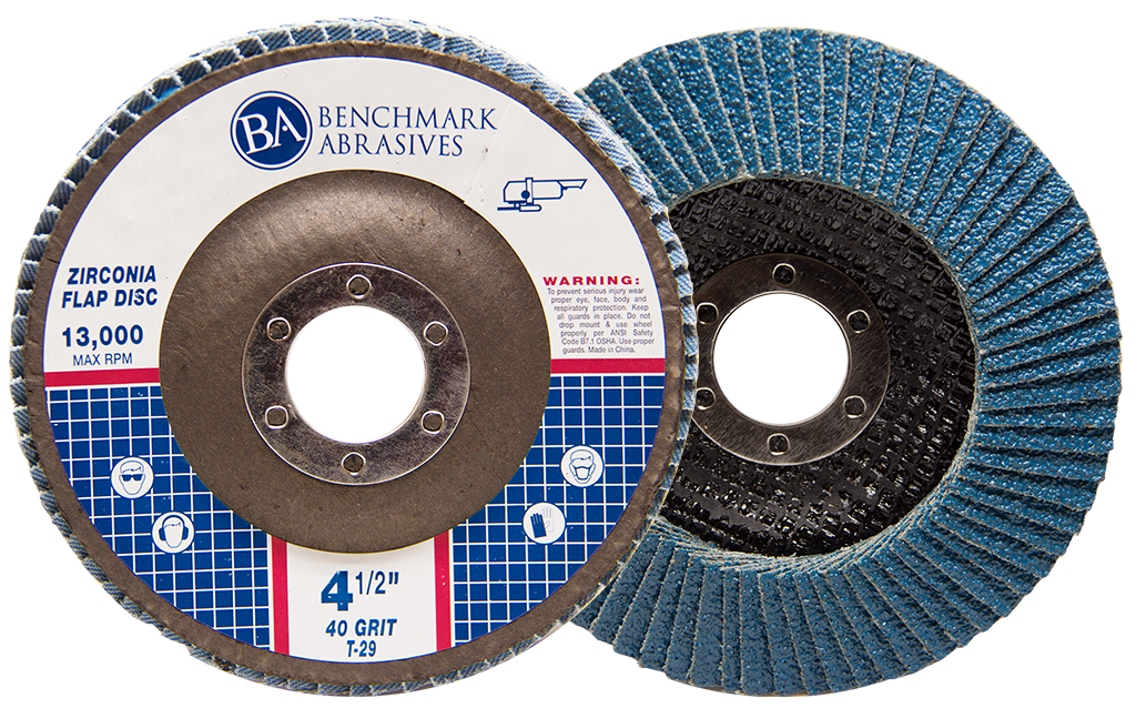50 Pack 4.5” x 7/8" Professional 40 Grit Zirconia Flap Disc Grinding Wheels T29