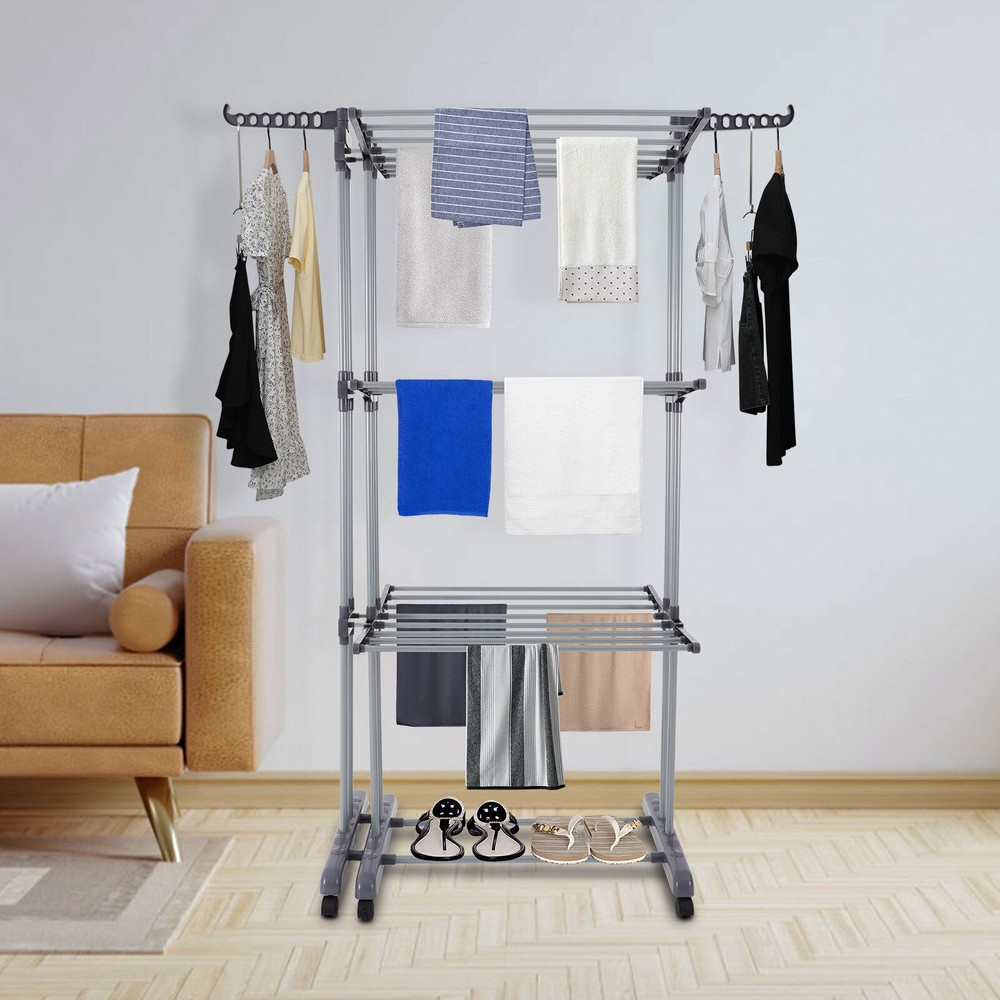 Foldable Clothes Drying Rack, Foldable Drying Rack, 3-Tier Folding Drying Rack