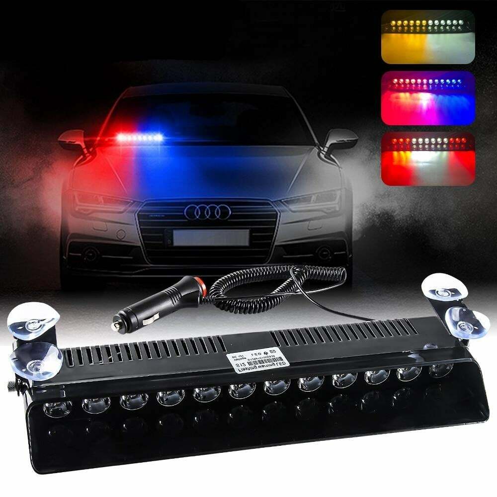 12 LED Strobe Light Emergency Suction Cup 14 Flash Modes