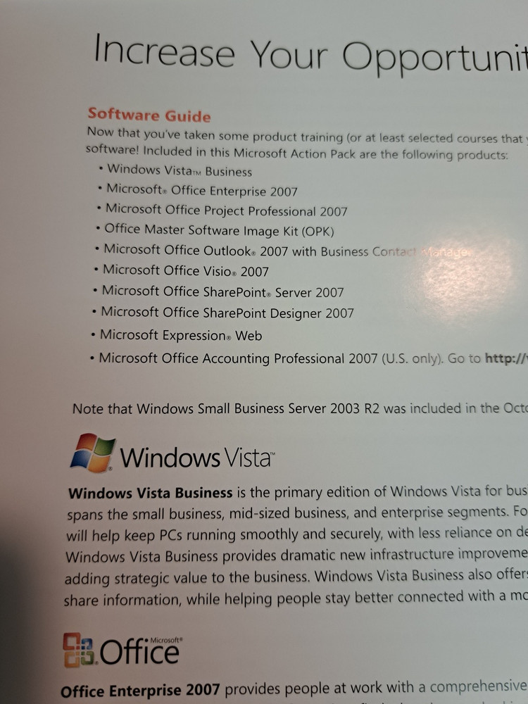 Microsoft Windows Action Pack Kit January 2007. Buisiness Server