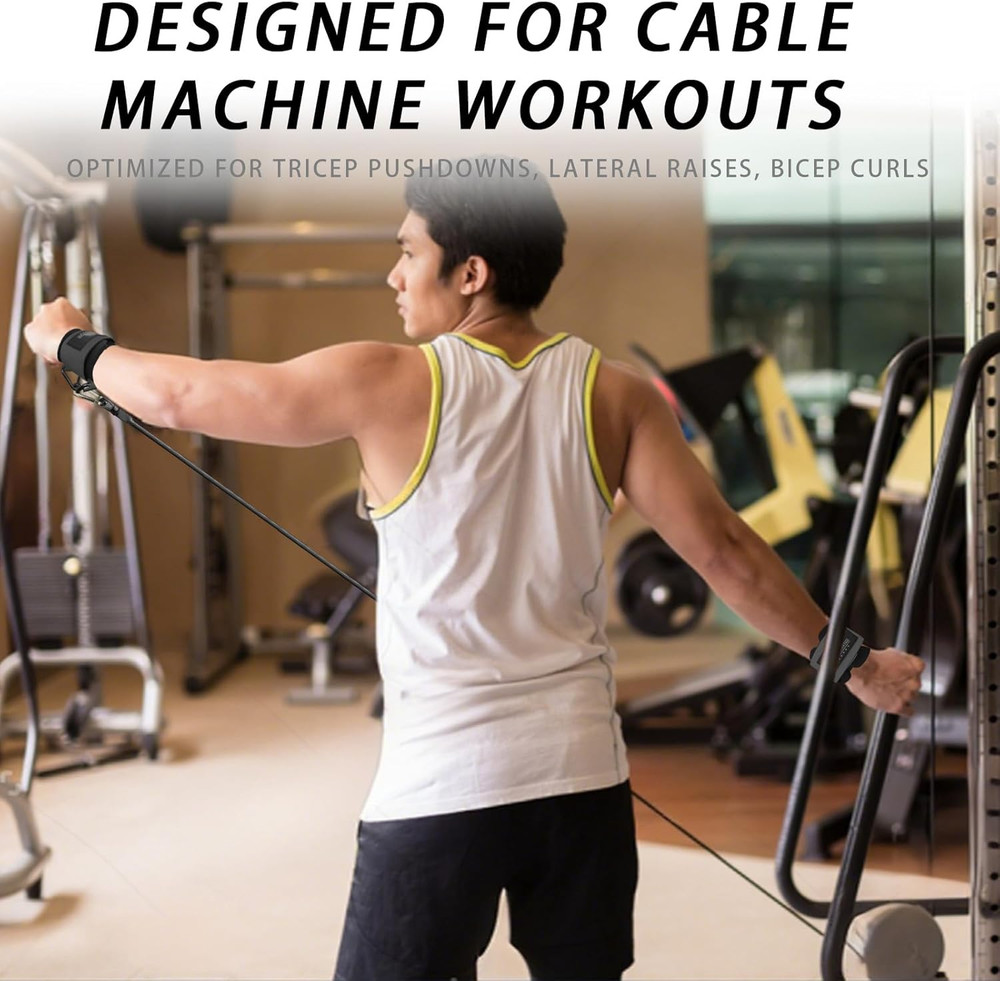 Padded Adjustable Wrist Cuffs for Cable Machine Strength Training