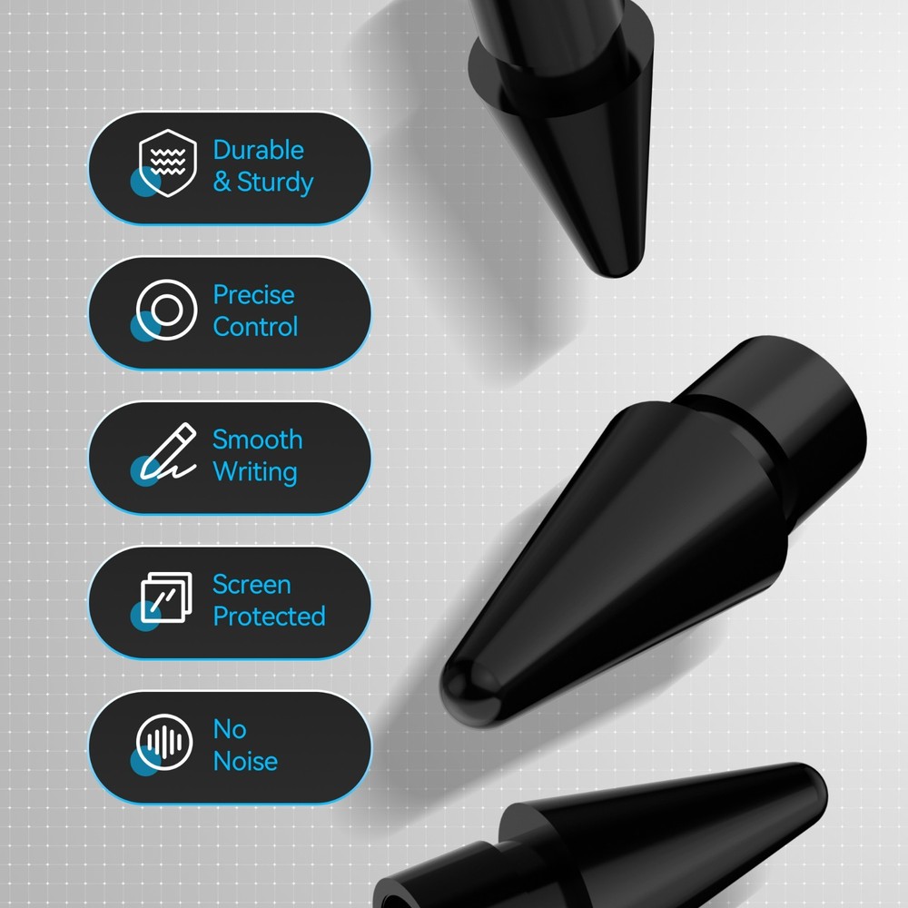 Penstudio Replacement Tips for Apple Pencil Pro/1st/2nd &USB-C | 3 Pack | White