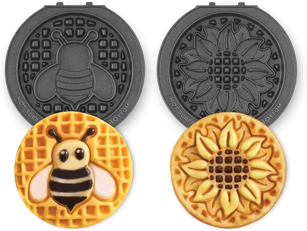 DASH Multimaker Mini System Two 4” Nonstick Removable Waffle Plates (Gingerbread