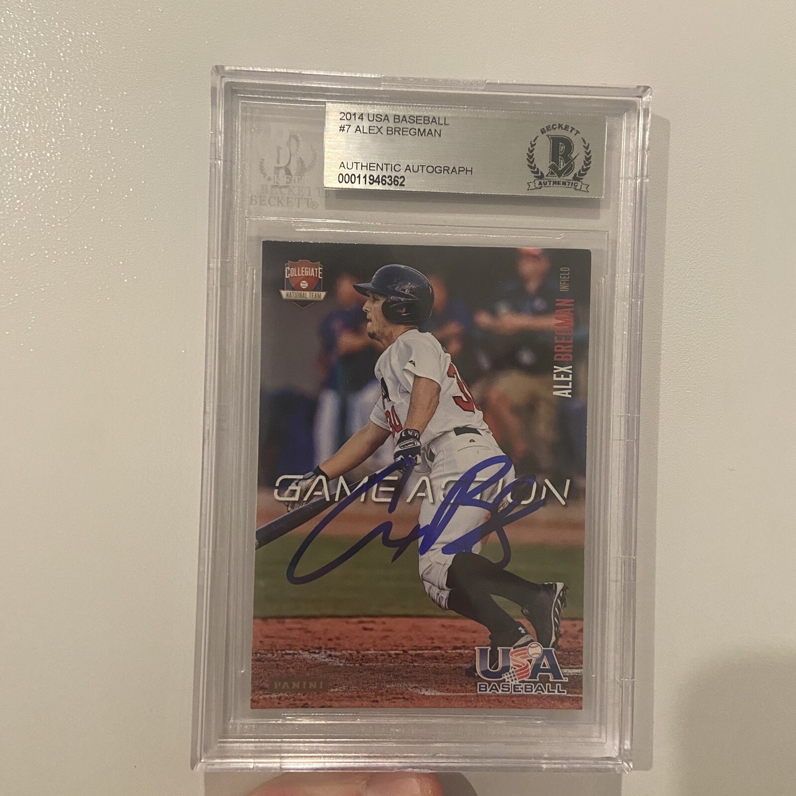Alex Bregman 2014 USA Baseball Signed Autograph Beckett Slab COA Chicago Cubs