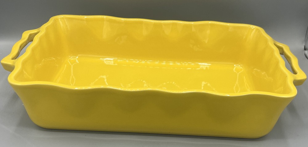 Bright Yellow APPOLIA FRANCE Wavy Rectangular Baker