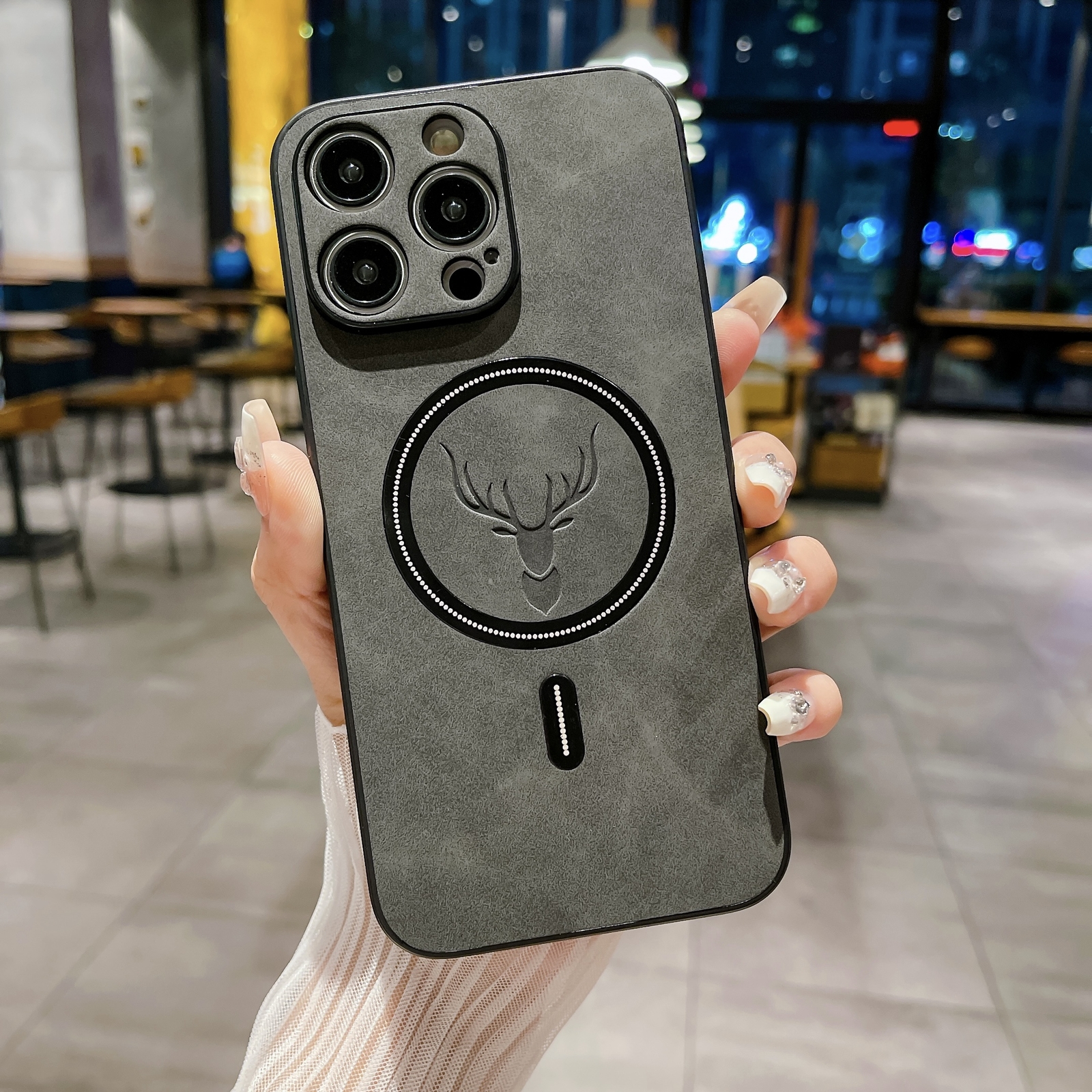 Deer Leather Shockproof MagSafe Case For iPhone 15 14 Plus 13 Pro Max 12 11