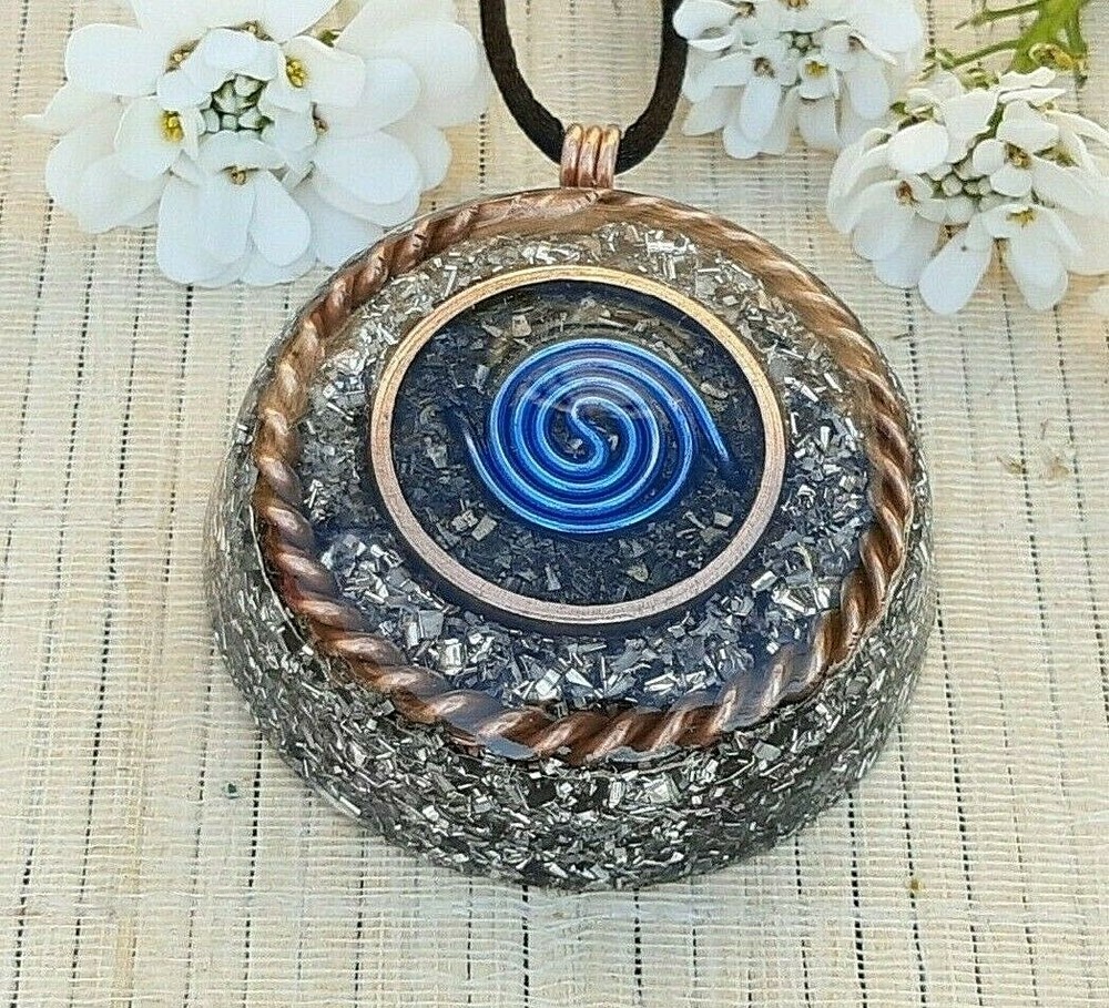 More Powerful Orgone Pendant - With Tensor Ring - Range 2,500km -Positive energy