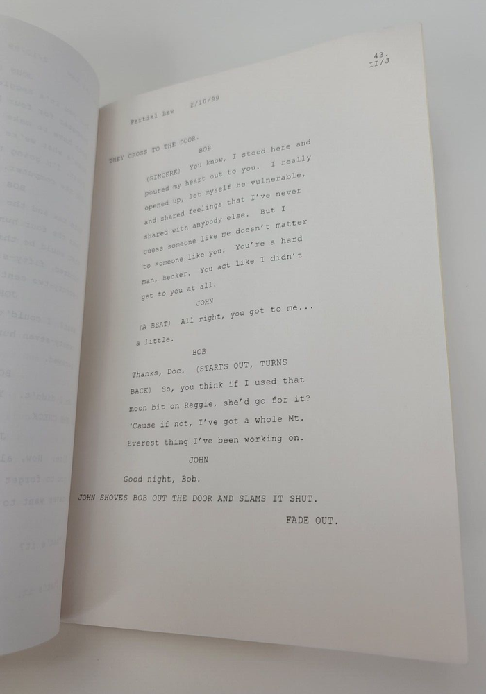 BECKER / Michael Markowitz 1999 TV Script, Ted Danson "Partial Law"