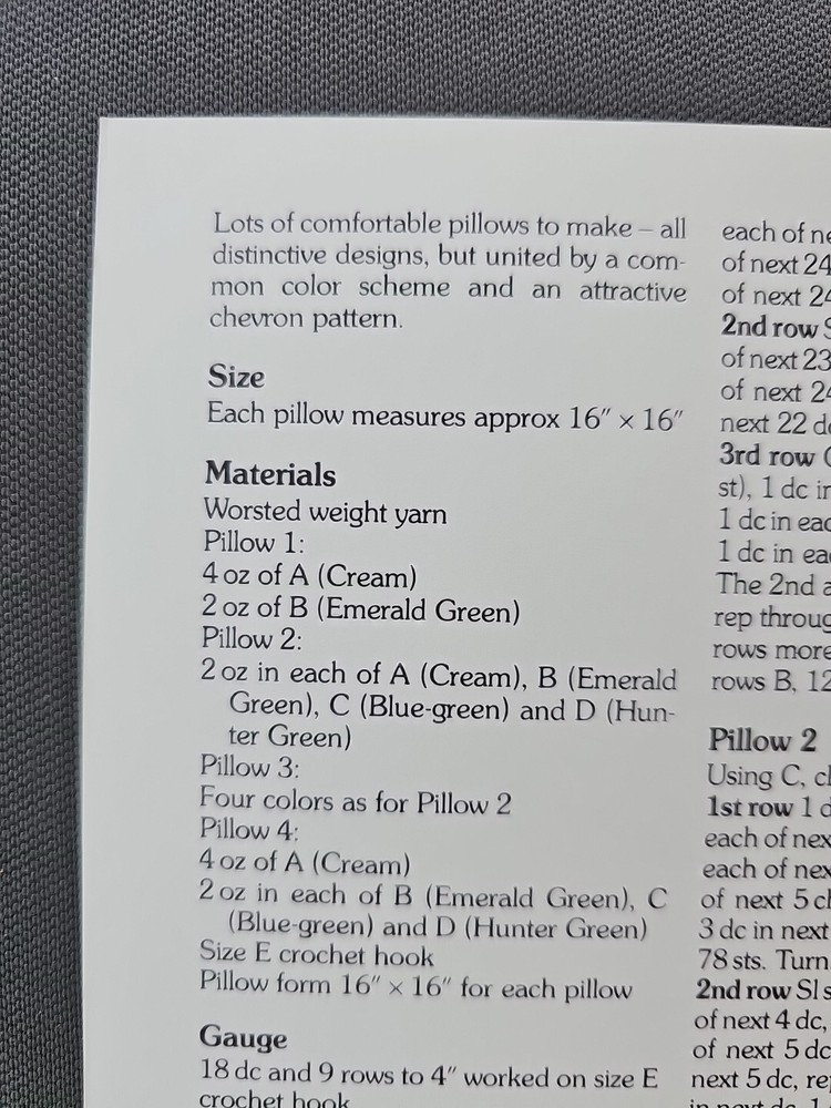 Marshall Cavendish Chevron Pillows Crochet Pattern
