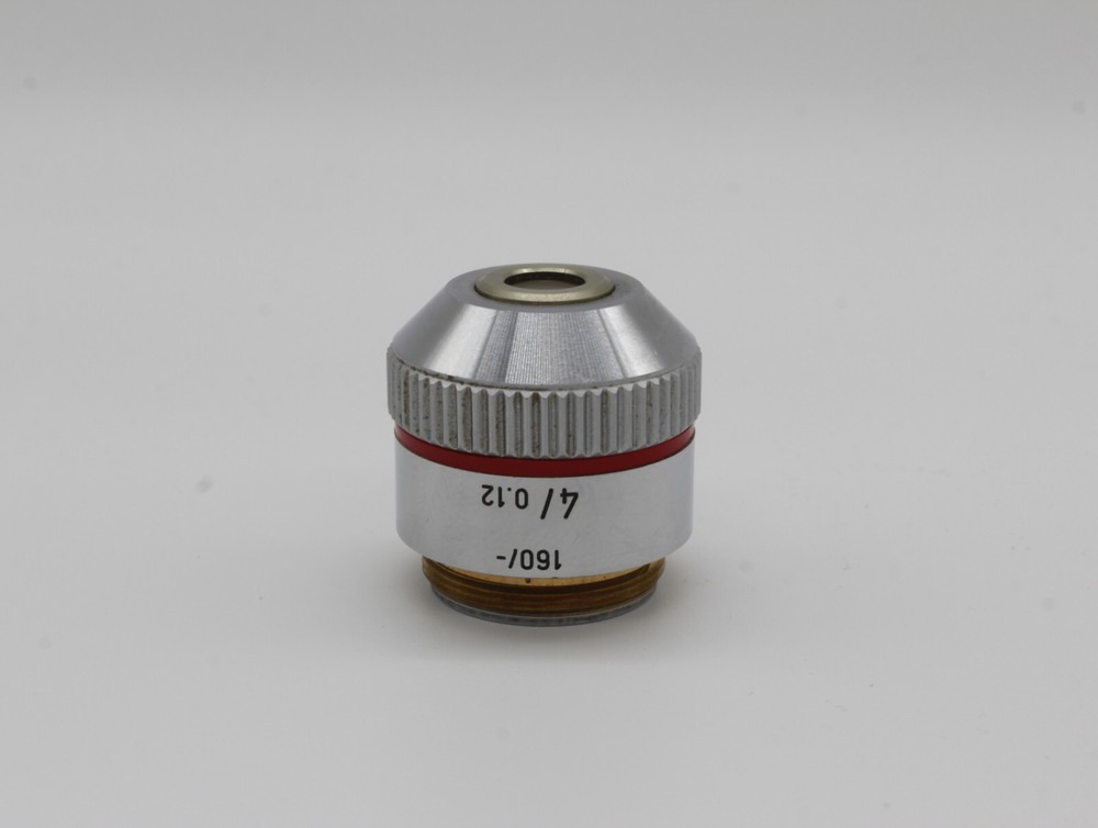 Leitz Microscope Obective 4 0.12 160 RMS thread #Ob6