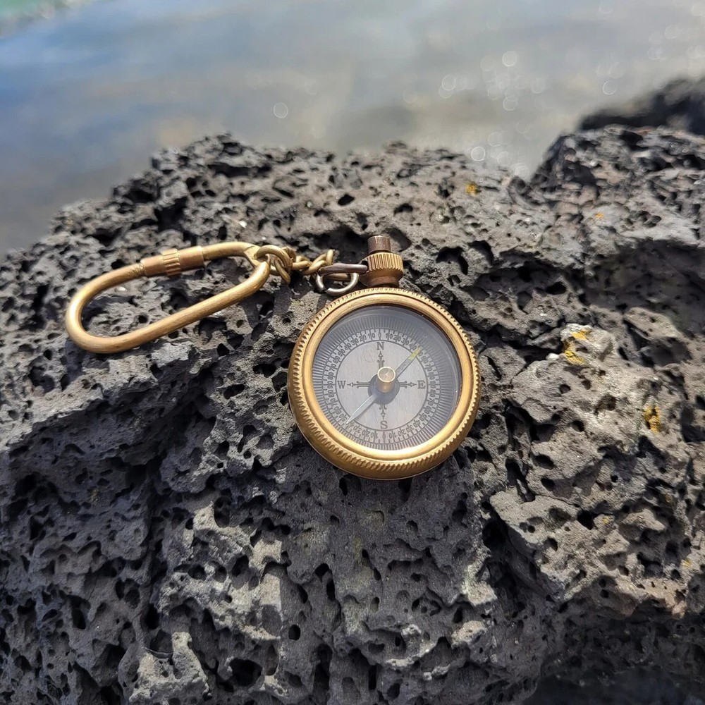 Compass Keychain - Personalized Compass - Engraved Compass - Brass Compass