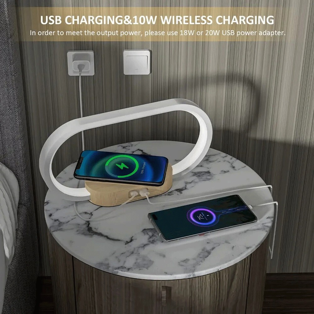 NEW 3 Color Temperatures, Rechargeable Bedside Lamp with Clock Touch Dimmable