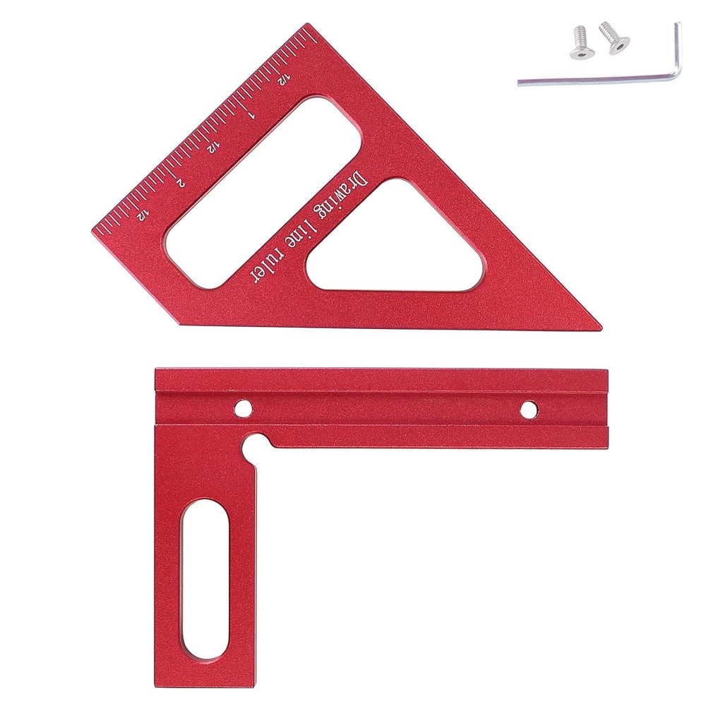 Aluminum Alloy Multi-Angle Ruler - High Precision Measuring Tool for Woodworkers