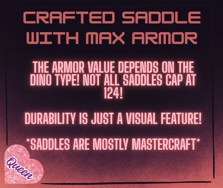 ARK Survival Ascended PvE ✅ Crafted Saddle - Max Armor