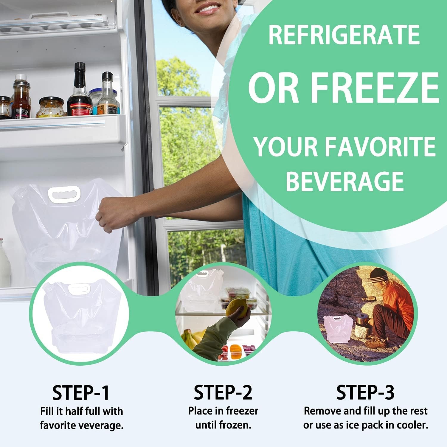 21 Gallons (8 pcs, 2.6 Gallons Each), Water Storage Containers, Foldable Water B