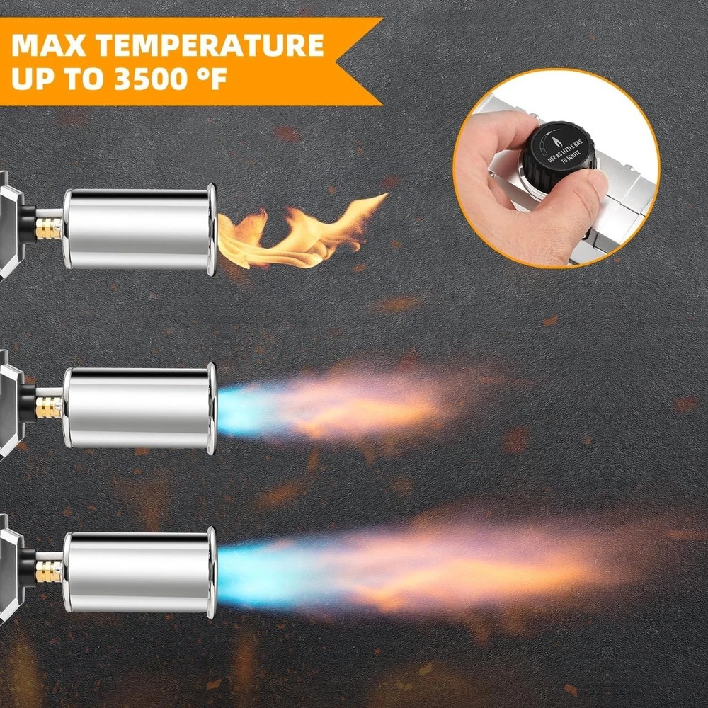 Powerful Propane Torch Gun, Kitchen Torch with Adjustable Flame, Flamethrower