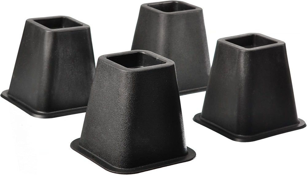 Super Quality Black Bed Risers - 5 to 6-Inch Elevation for Storage & Stability