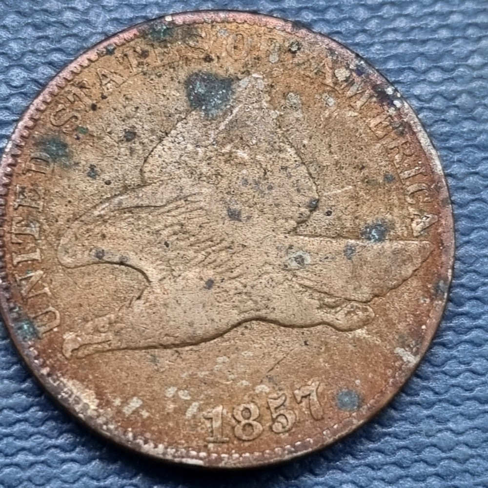 1857 Flying Eagle Cent 1c XF Details #101072