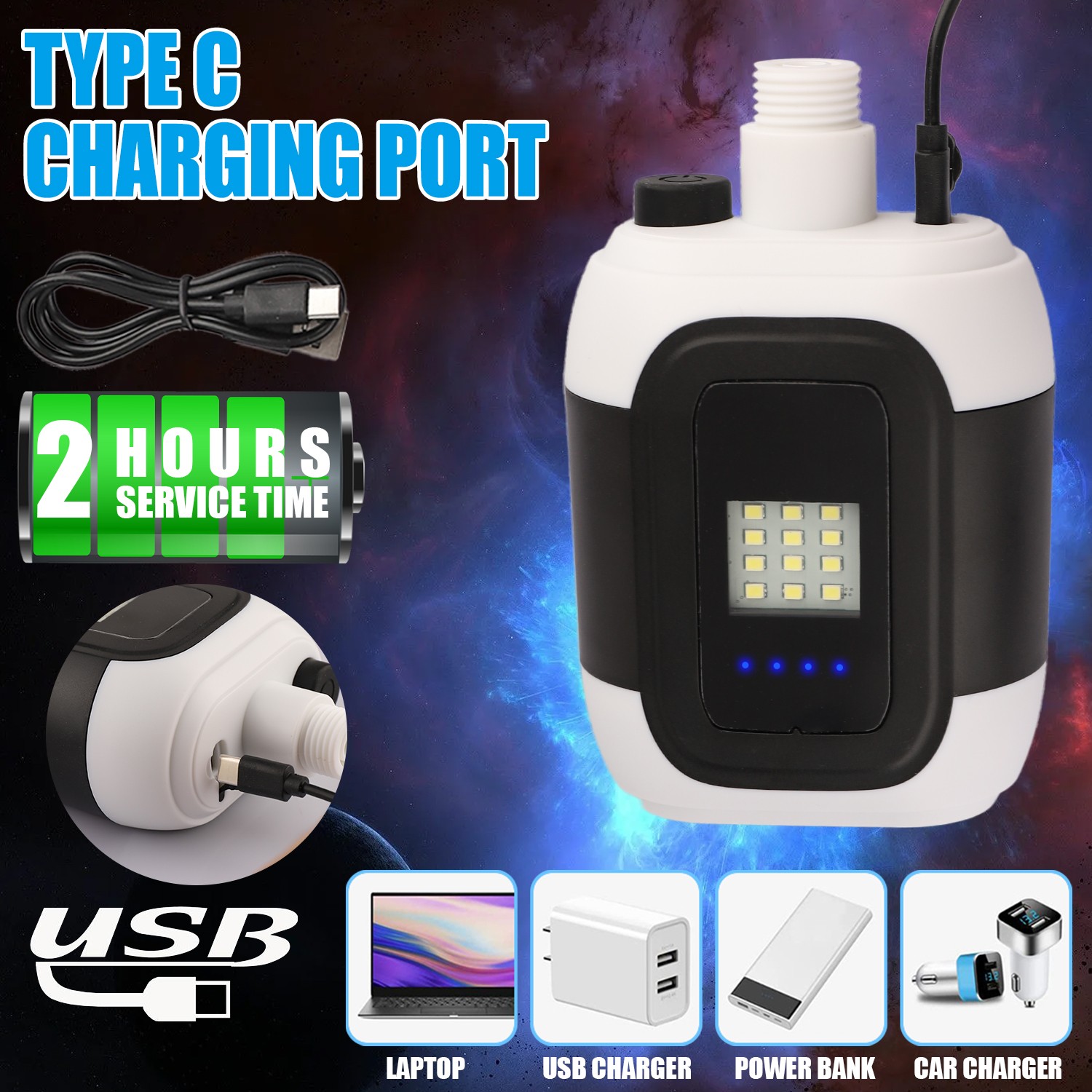 Portable Camping Shower Rechargeable Outdoor Camp Pump for Hiking Travel