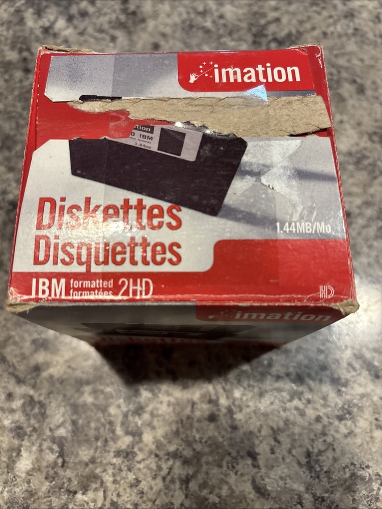NEW Imation 3.5" Floppy Diskettes 25-Pack IBM Formatted 1.44MB 2HD Open Box