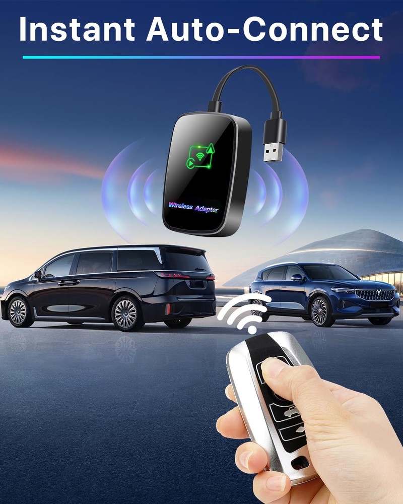 Omeyo Wireless CarPlay Adapter for & Android Auto, Auto Connect Black