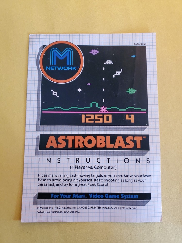 Atari Manual Astroblast