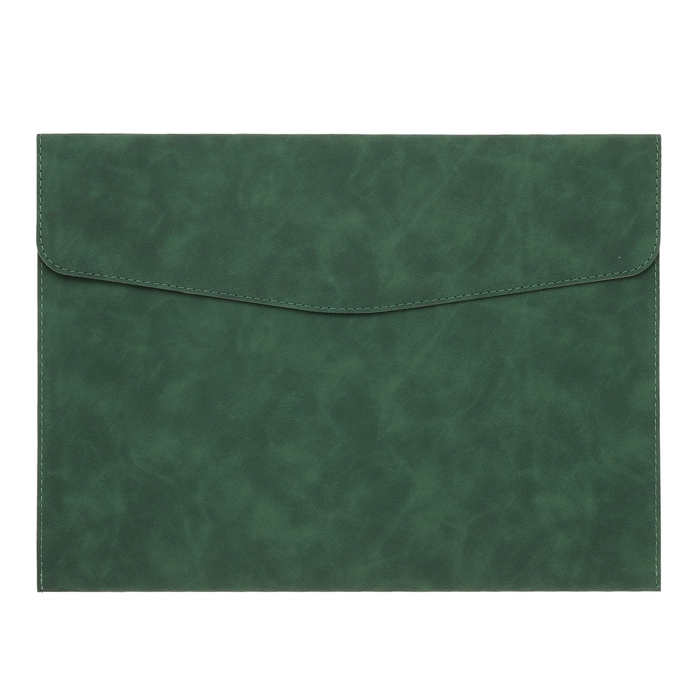 PU Leather A4 File Folder, Document Holder Filing Organizer, Green
