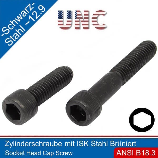 Socket Head Cap Screw 6-32 UNC Steel 12.9 Black |