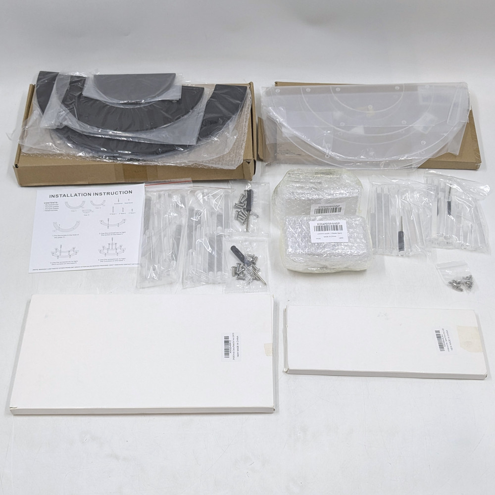 Assorted Acrylic Display Stands & Shelves Assembly Kits in Clear & Black