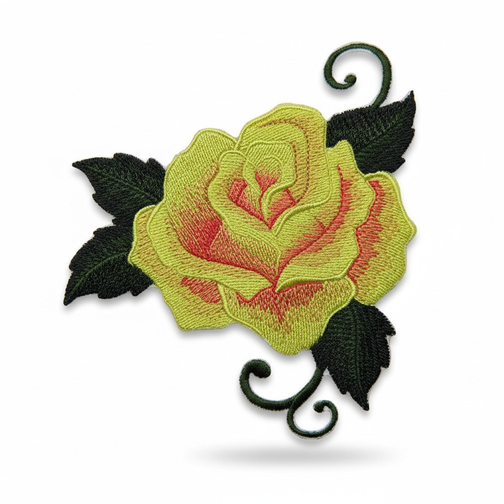 Yellow Rose Embroidered Patch | Made in USA