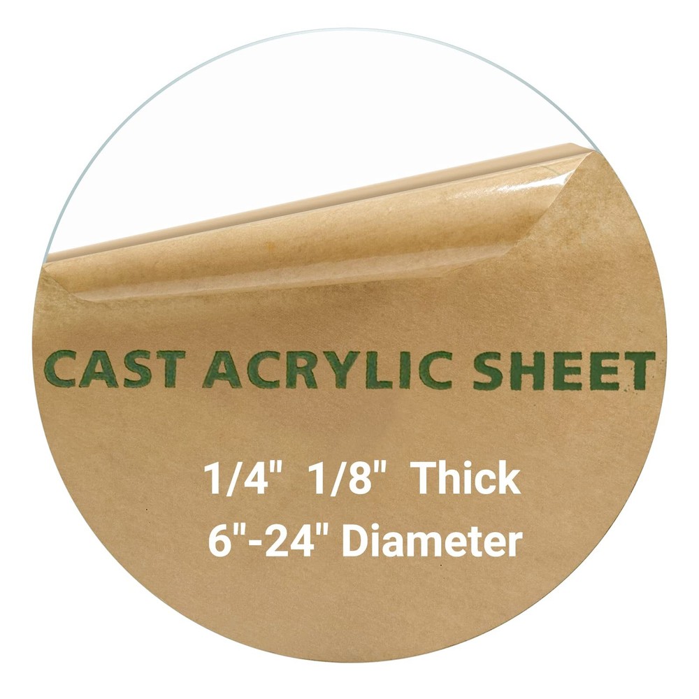 11" Clear Acrylic Round Cake Disk - 1/4" Thick Plexiglass Sheet