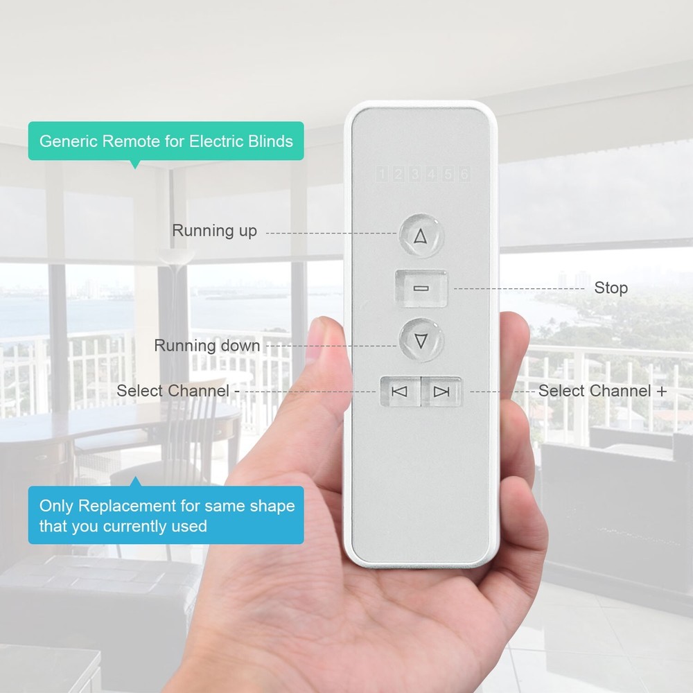 AC123-06D RF Transmitter, Blinds Remote Control Multi-Channel For AOK, Sortfle