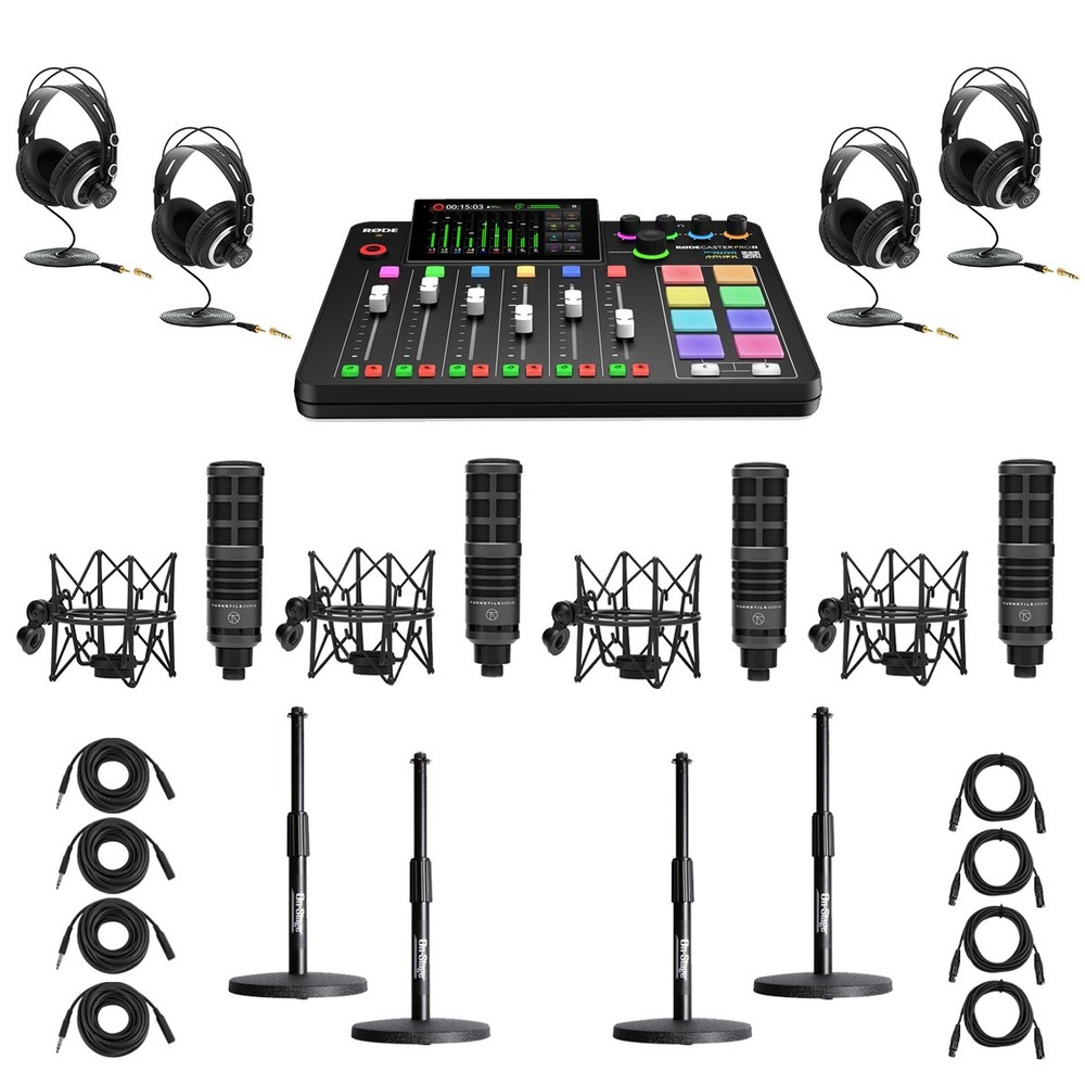 Rode RODECaster Pro II Production Studio Console, Bundle with 4x Turnstile Audio