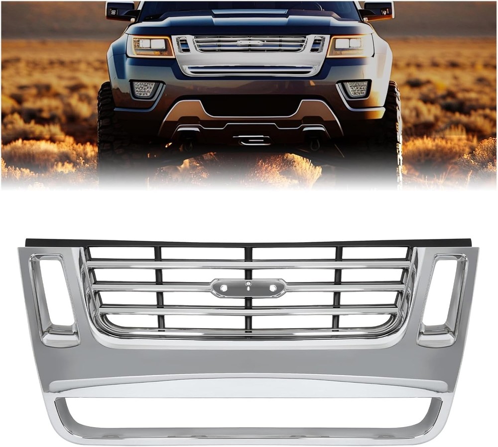 Front Grill Compatible with 2006-2010 Ford Explorer 2007-2010 Sport Trac Replace